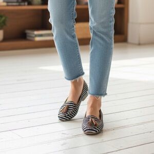 DV by Dolce Vita Women's Black and White Striped Loafers